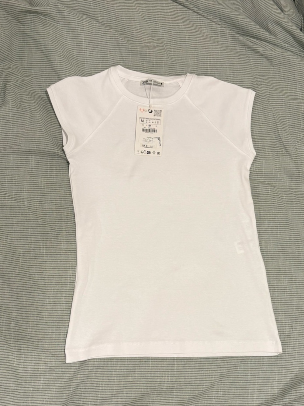 ZARA White Cap Sleeve Tee